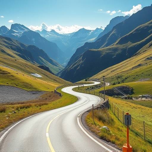 A winding road through the Austrian Alps, highlighting the picturesque landscapes accessible with a EuroVignette